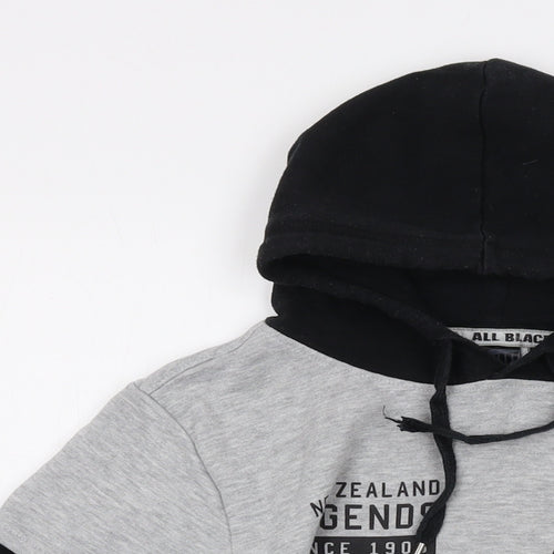 All Blacks Boys Grey Polyester Pullover Hoodie Size 9 Years Pullover