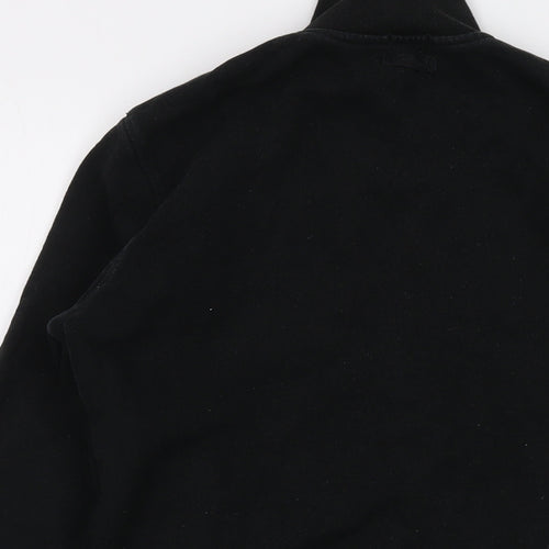 Oasis Womens Black Cotton Full Zip Sweatshirt Size 10 Zip