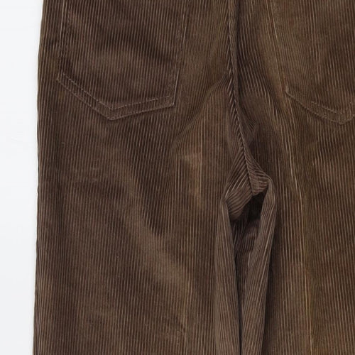 St Michael Mens Brown Cotton Trousers Size 32 in L29 in Regular Button - Vintage