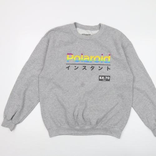 Polaroid Mens Grey Polyester Pullover Sweatshirt Size M - Logo