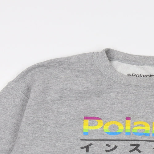 Polaroid Mens Grey Polyester Pullover Sweatshirt Size M - Logo