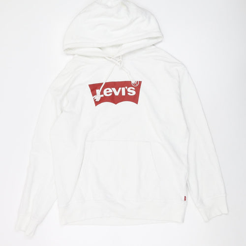 Levi's Womens White Cotton Pullover Hoodie Size M Pullover