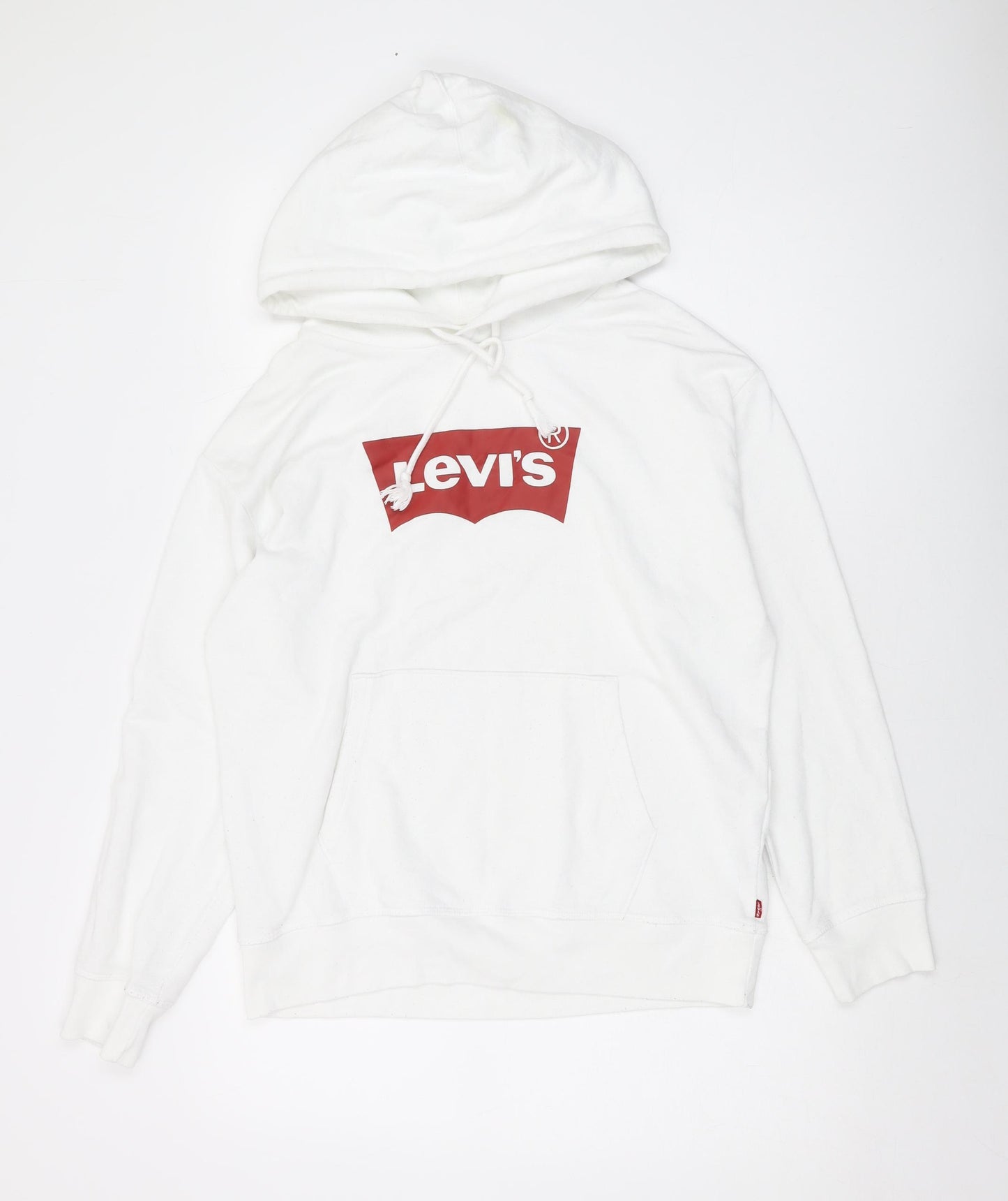 Levi's Womens White Cotton Pullover Hoodie Size M Pullover