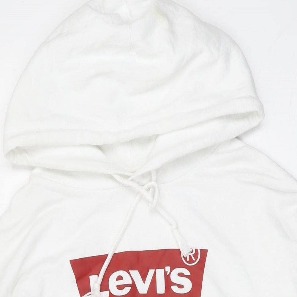 Levi's Womens White Cotton Pullover Hoodie Size M Pullover