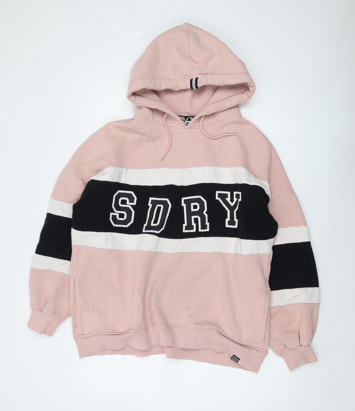 Superdry Womens Pink Cotton Pullover Hoodie Size S Pullover