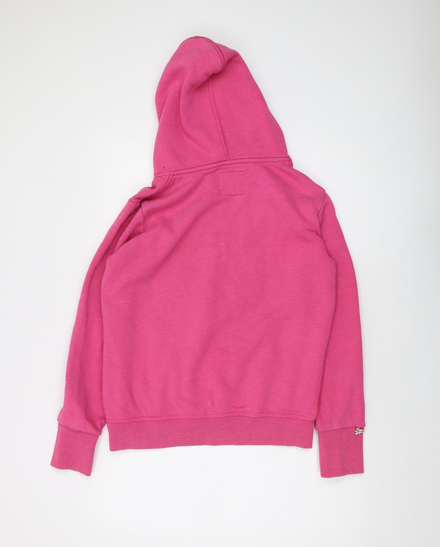 Superdry Womens Pink Cotton Pullover Hoodie Size L Pullover