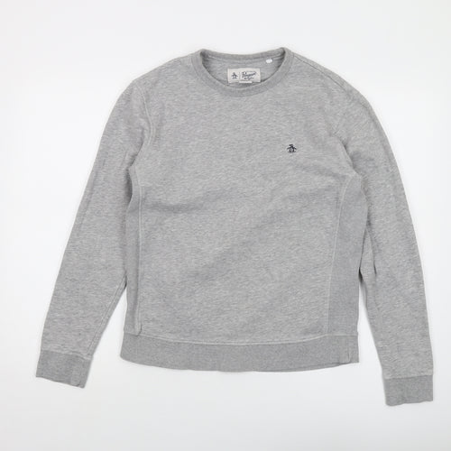 Penguin Mens Grey Cotton Pullover Sweatshirt Size S