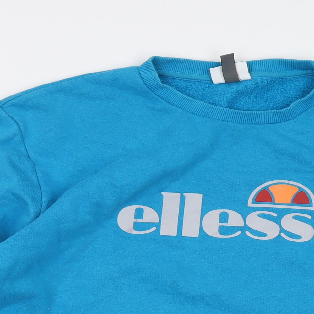 ellesse Mens Blue Cotton Pullover Sweatshirt Size L