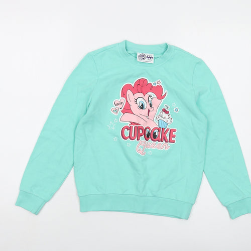 My Little Pony Girls Green Cotton Pullover Sweatshirt Size 10 Years Pullover
