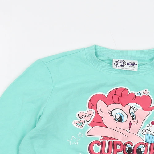 My Little Pony Girls Green Cotton Pullover Sweatshirt Size 10 Years Pullover
