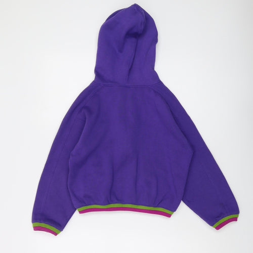 DASH Girls Purple Polyester Full Zip Hoodie Size 8-9 Years Zip