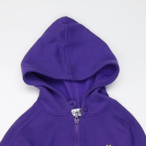 DASH Girls Purple Polyester Full Zip Hoodie Size 8-9 Years Zip