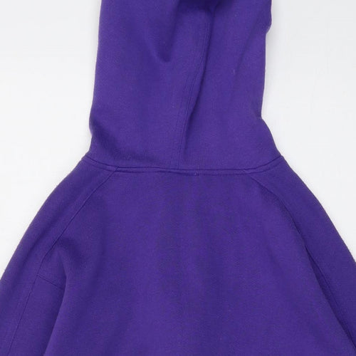 DASH Girls Purple Polyester Full Zip Hoodie Size 8-9 Years Zip