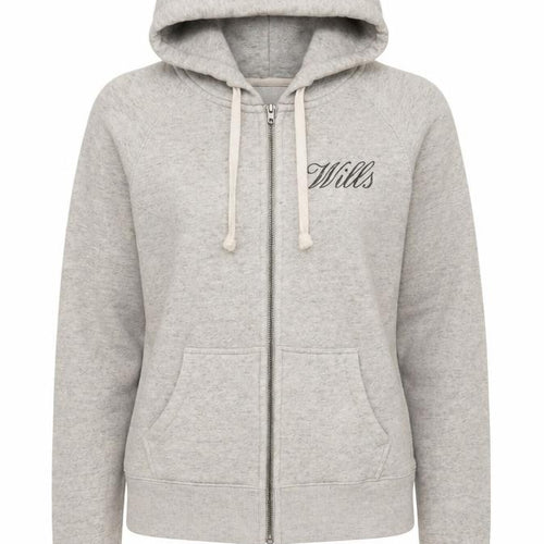 Jack Wills Womens Grey Cotton Full Zip Hoodie Size 6 Zip