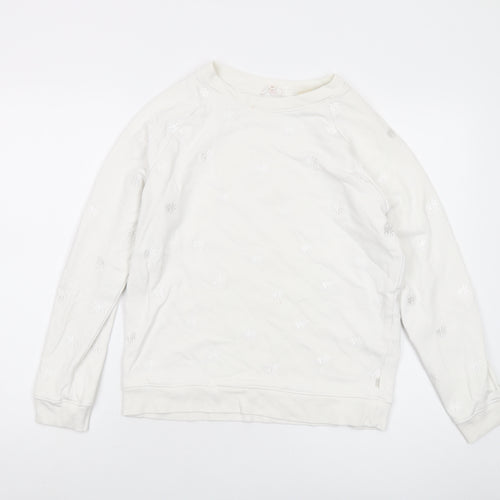 Levi's Womens White Geometric Cotton Pullover Sweatshirt Size XS Pullover