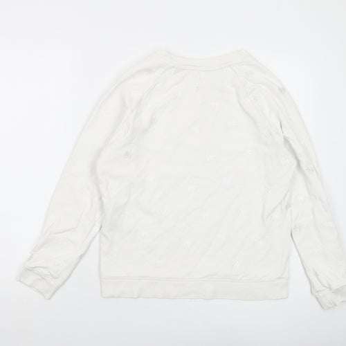 Levi's Womens White Geometric Cotton Pullover Sweatshirt Size XS Pullover