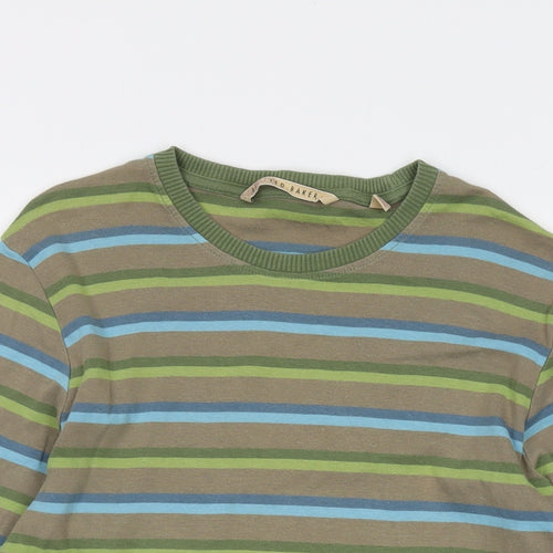 Ted Baker Mens Multicoloured Striped Cotton T-Shirt Size L Round Neck