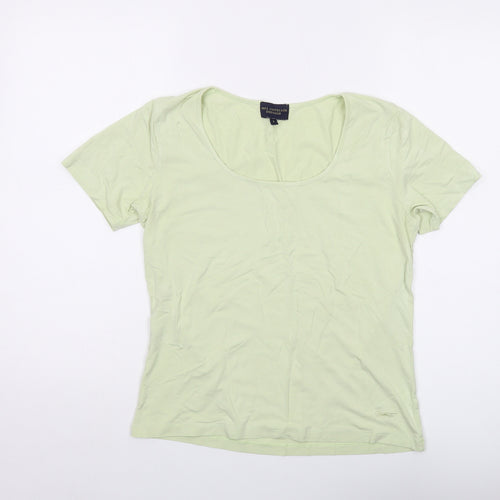 Paul Costelloe Womens Green Viscose Basic T-Shirt Size L Round Neck