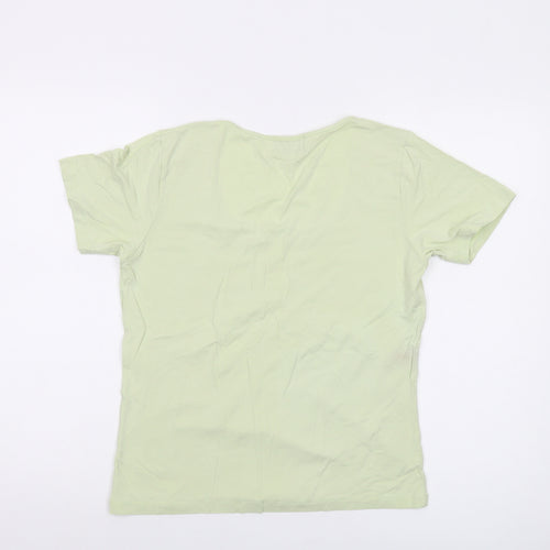 Paul Costelloe Womens Green Viscose Basic T-Shirt Size L Round Neck