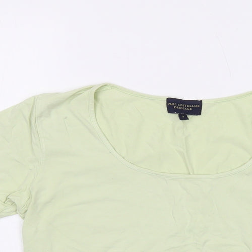 Paul Costelloe Womens Green Viscose Basic T-Shirt Size L Round Neck