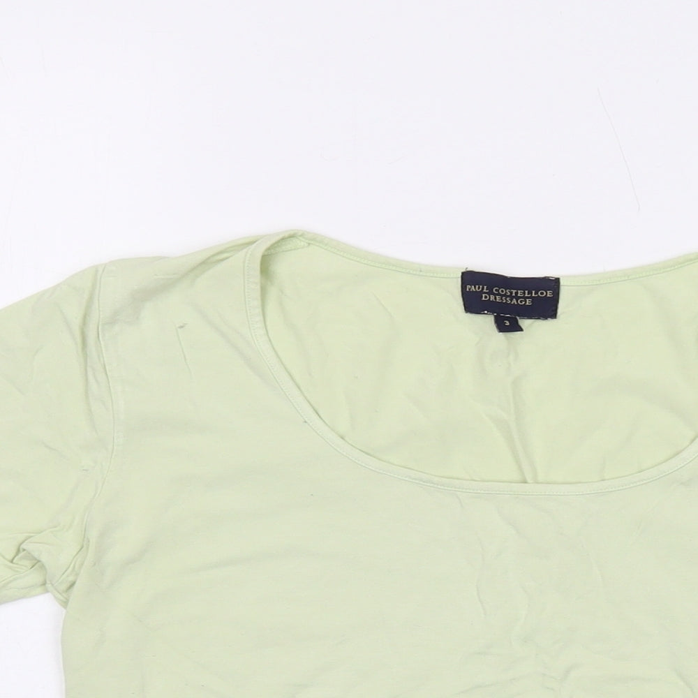 Paul Costelloe Womens Green Viscose Basic T-Shirt Size L Round Neck