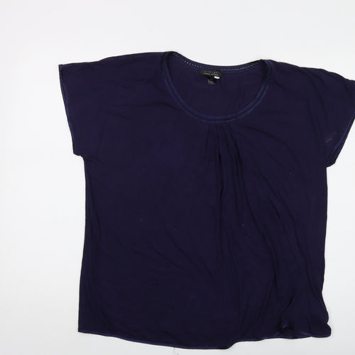 Carole Hochman Womens Blue Modal Basic T-Shirt Size XL Round Neck