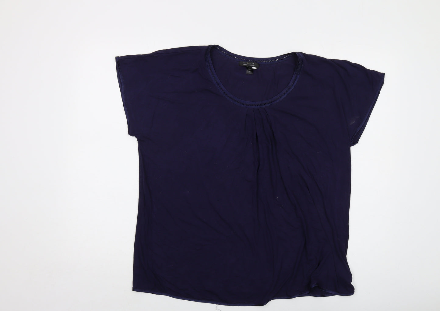 Carole Hochman Womens Blue Modal Basic T-Shirt Size XL Round Neck