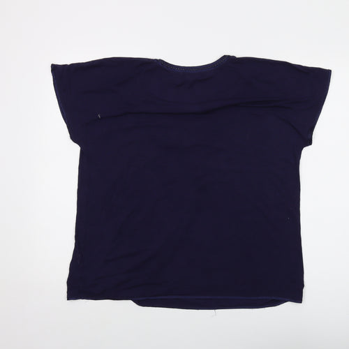 Carole Hochman Womens Blue Modal Basic T-Shirt Size XL Round Neck