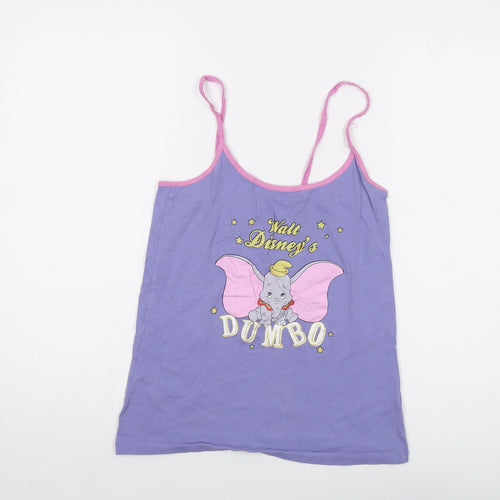 Disney Womens Purple Cotton Basic Tank Size 12 Round Neck - Dumbo