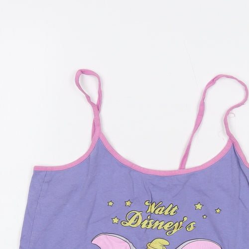 Disney Womens Purple Cotton Basic Tank Size 12 Round Neck - Dumbo