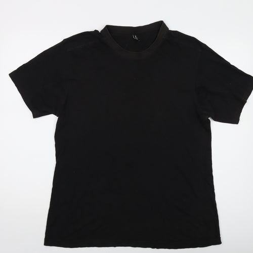 Donnay Mens Black Cotton T-Shirt Size XL Crew Neck