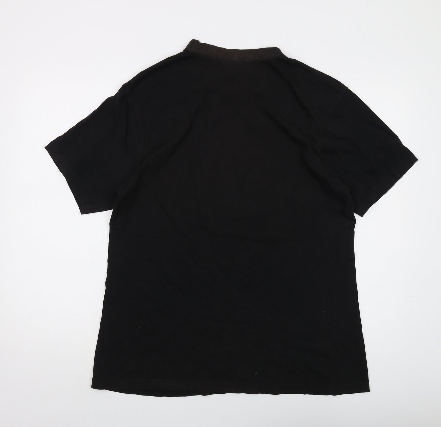 Donnay Mens Black Cotton T-Shirt Size XL Crew Neck