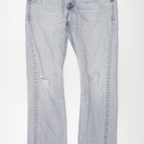 Replay Mens Blue Cotton Straight Jeans Size 32 in L29 in Regular Button