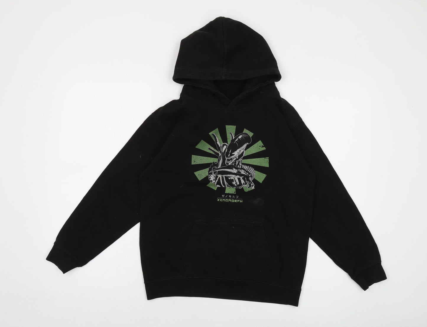 Alien Boys Black Cotton Pullover Hoodie Size 12-13 Years Pullover - Xenomorph