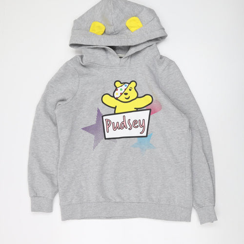 Pudsey Womens Grey Cotton Pullover Hoodie Size 14 Pullover