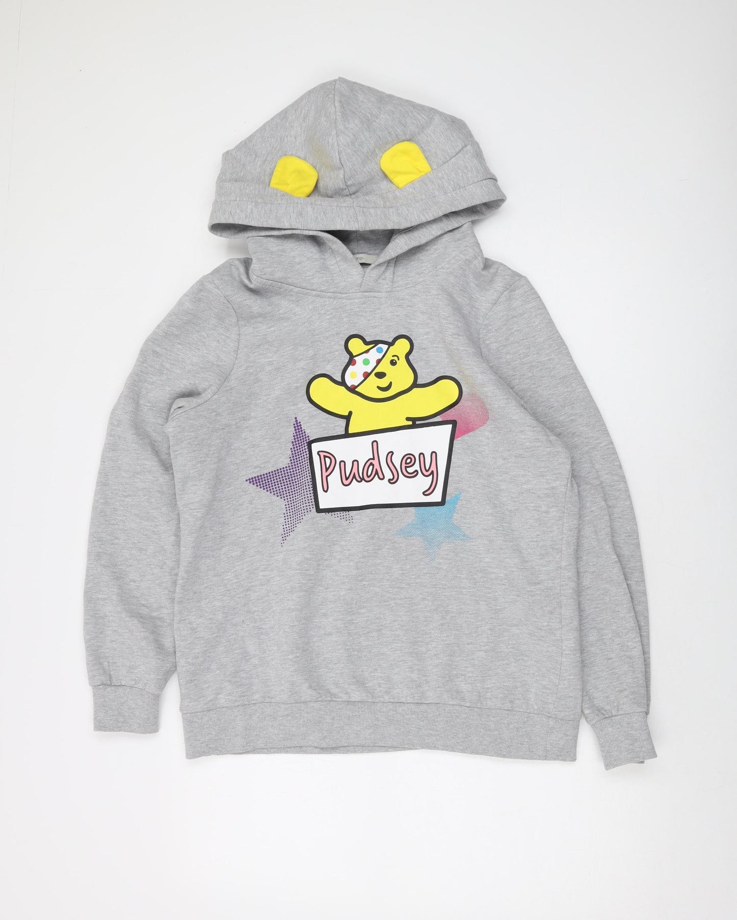 Pudsey Womens Grey Cotton Pullover Hoodie Size 14 Pullover