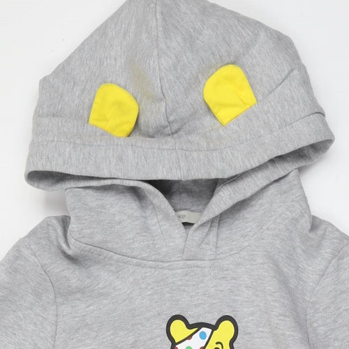 Pudsey Womens Grey Cotton Pullover Hoodie Size 14 Pullover