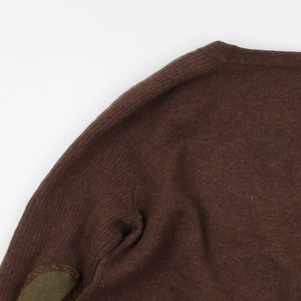 Osprey Womens Brown Round Neck Wool Pullover Jumper Size M