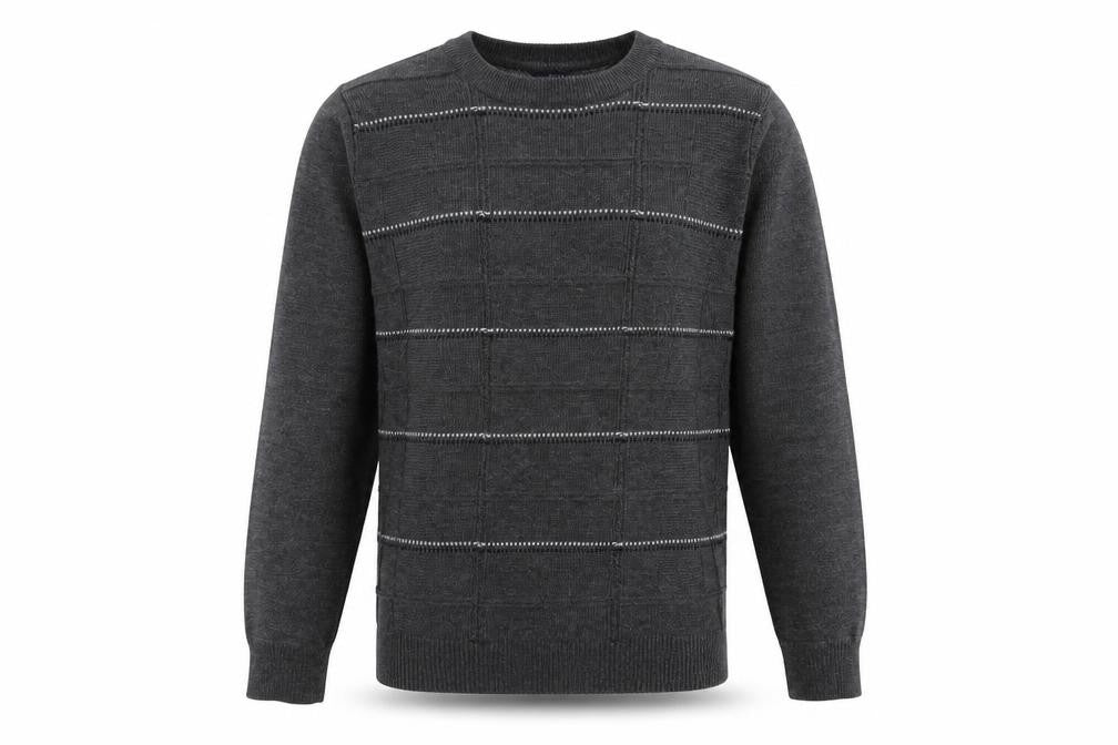 Front view of J.J.Willis men’s grey roll neck polyester jumper, size L, long sleeve