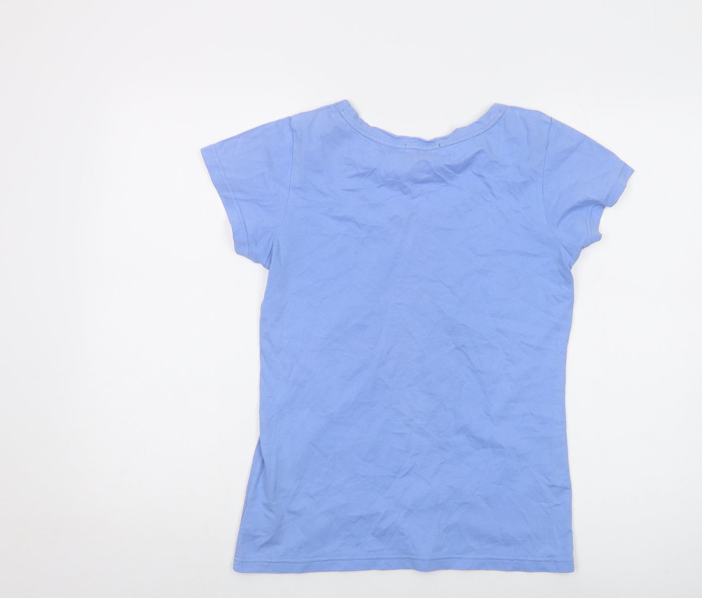 Peter Storm Womens Blue Cotton Basic T-Shirt Size 8 Round Neck