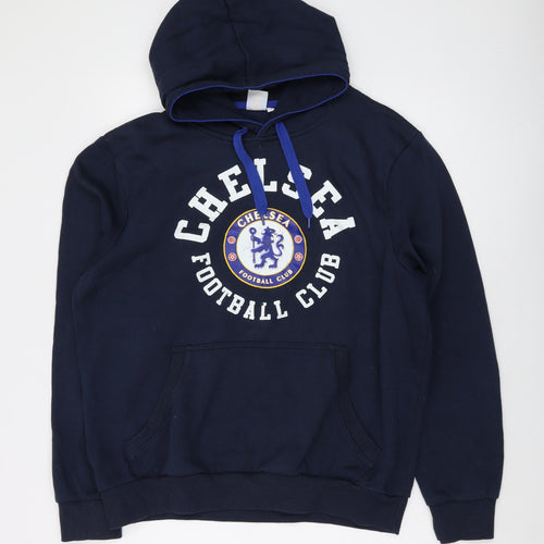 Chelsea London Mens Blue Polyester Pullover Hoodie Size L