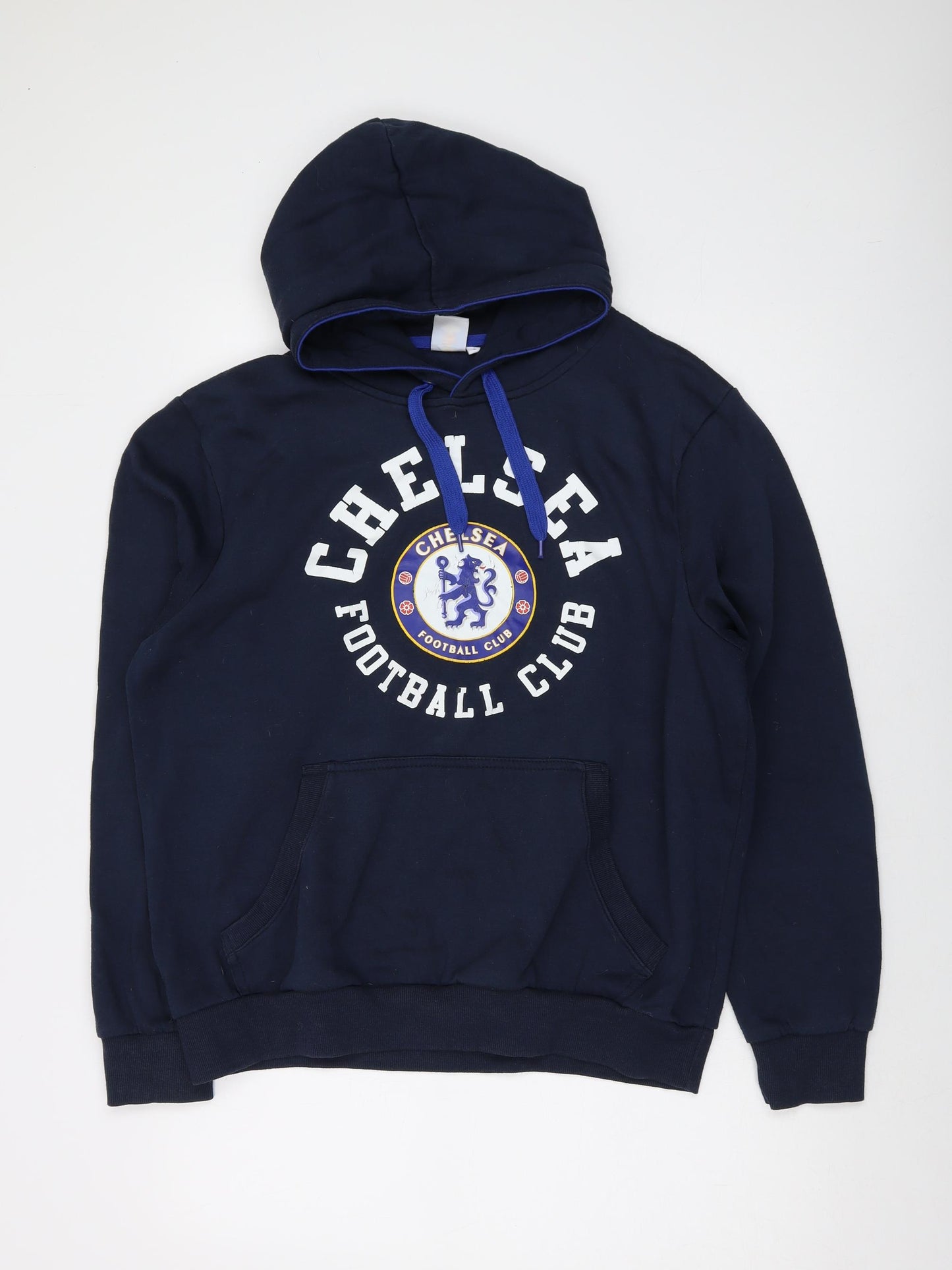 Chelsea London Mens Blue Polyester Pullover Hoodie Size L