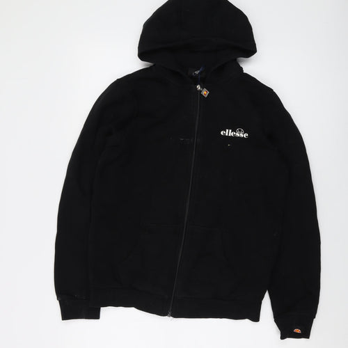 ellesse Boys Black Cotton Full Zip Hoodie Size 13-14 Years Zip