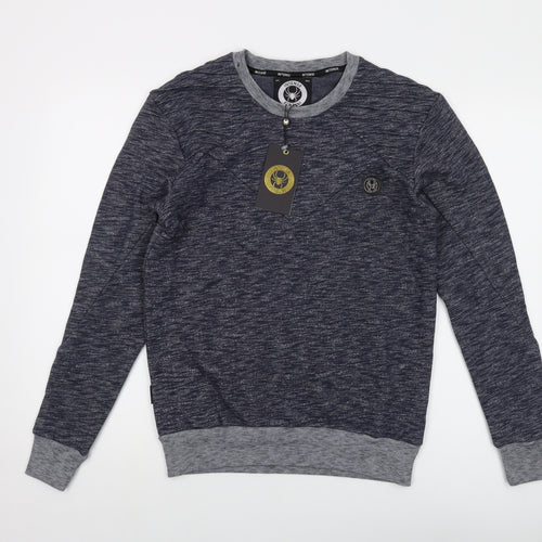 Intense Mens Blue Cotton Pullover Sweatshirt Size S