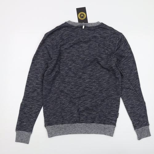 Intense Mens Blue Cotton Pullover Sweatshirt Size S