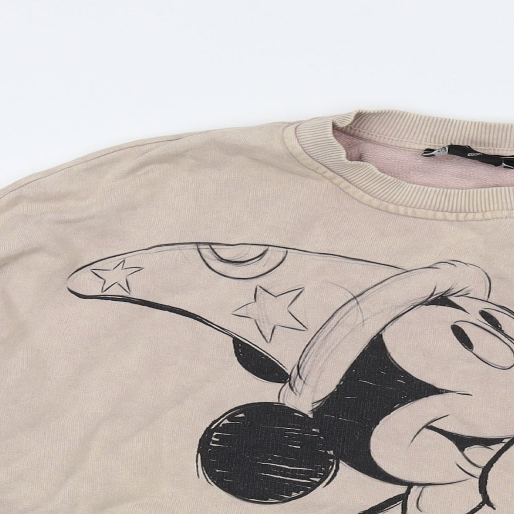 Disney Womens Pink Cotton Pullover Sweatshirt Size S Pullover - Mickey Mouse