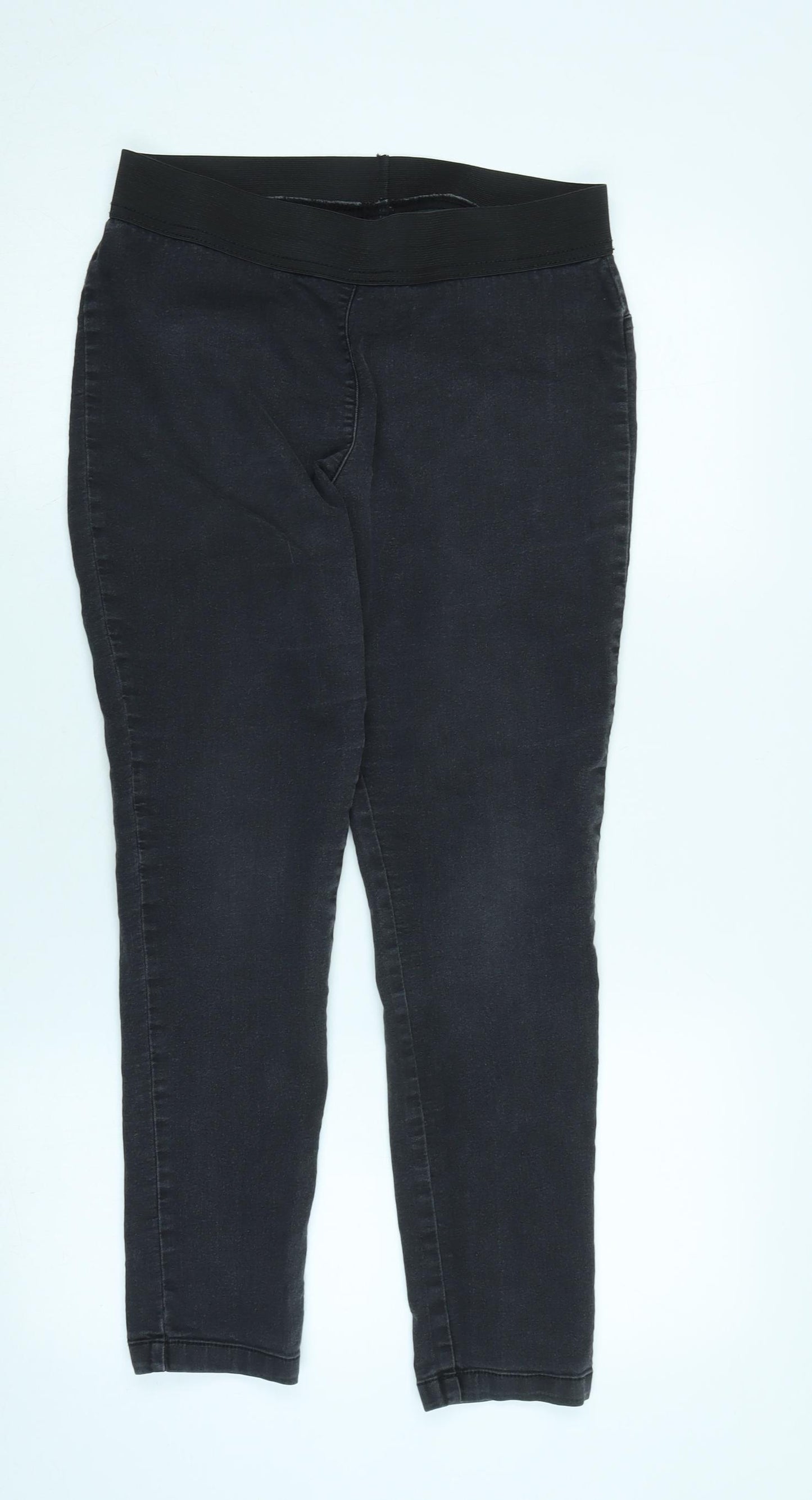 Marks and Spencer Womens Grey Cotton Blend Jegging Jeans Size 16 L26 in Regular