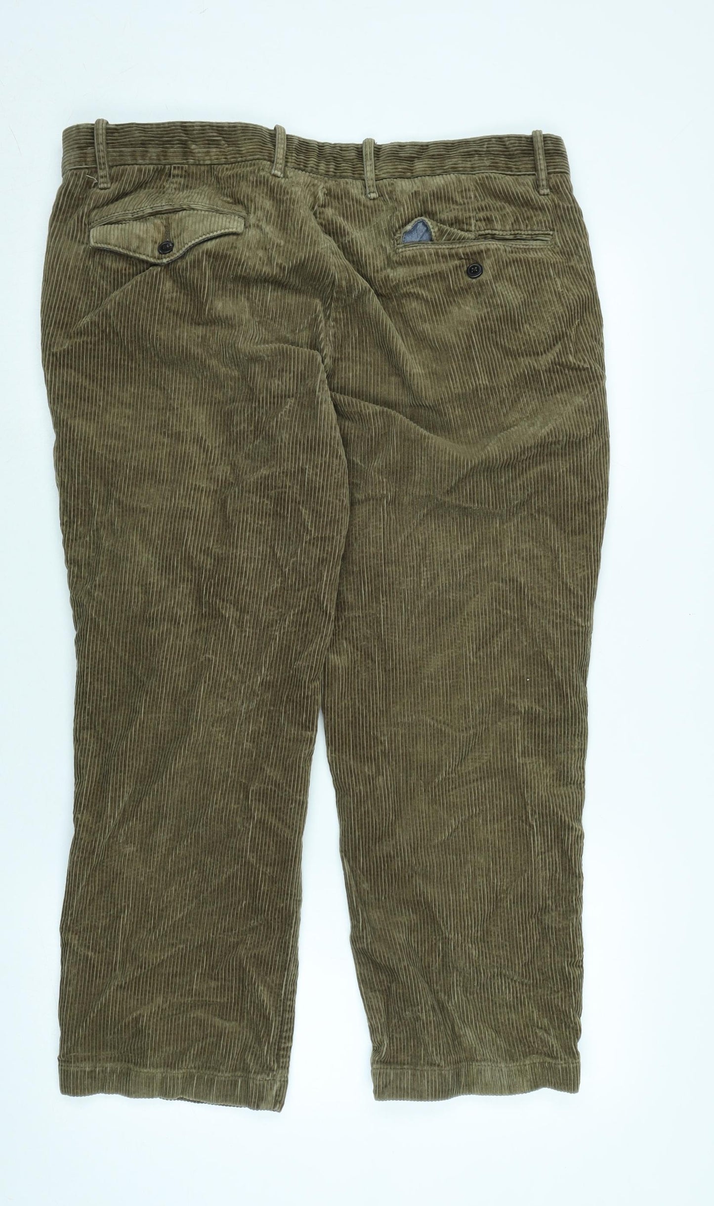 Marks and Spencer Mens Brown Cotton Blend Trousers Size 38 in L29 in Regular Zip