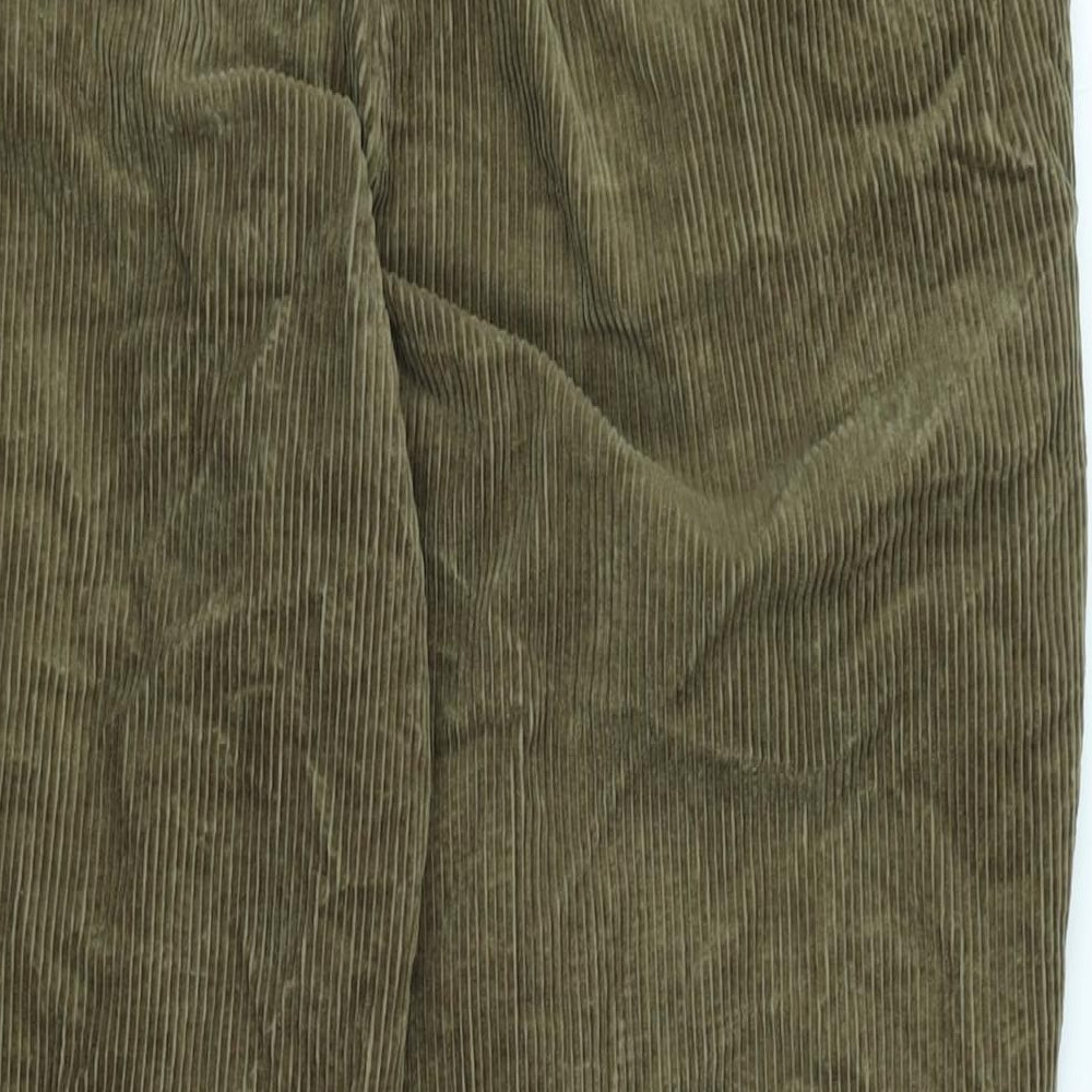 Marks and Spencer Mens Brown Cotton Blend Trousers Size 38 in L29 in Regular Zip