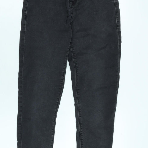Dorothy Perkins Womens Grey Cotton Blend Tapered Jeans Size 4 L26.5 in Regular Zip